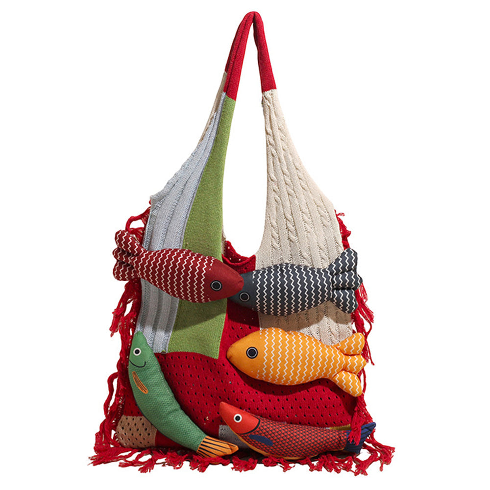 VILZSTUDIOS Crochet shoulder bag with fish design