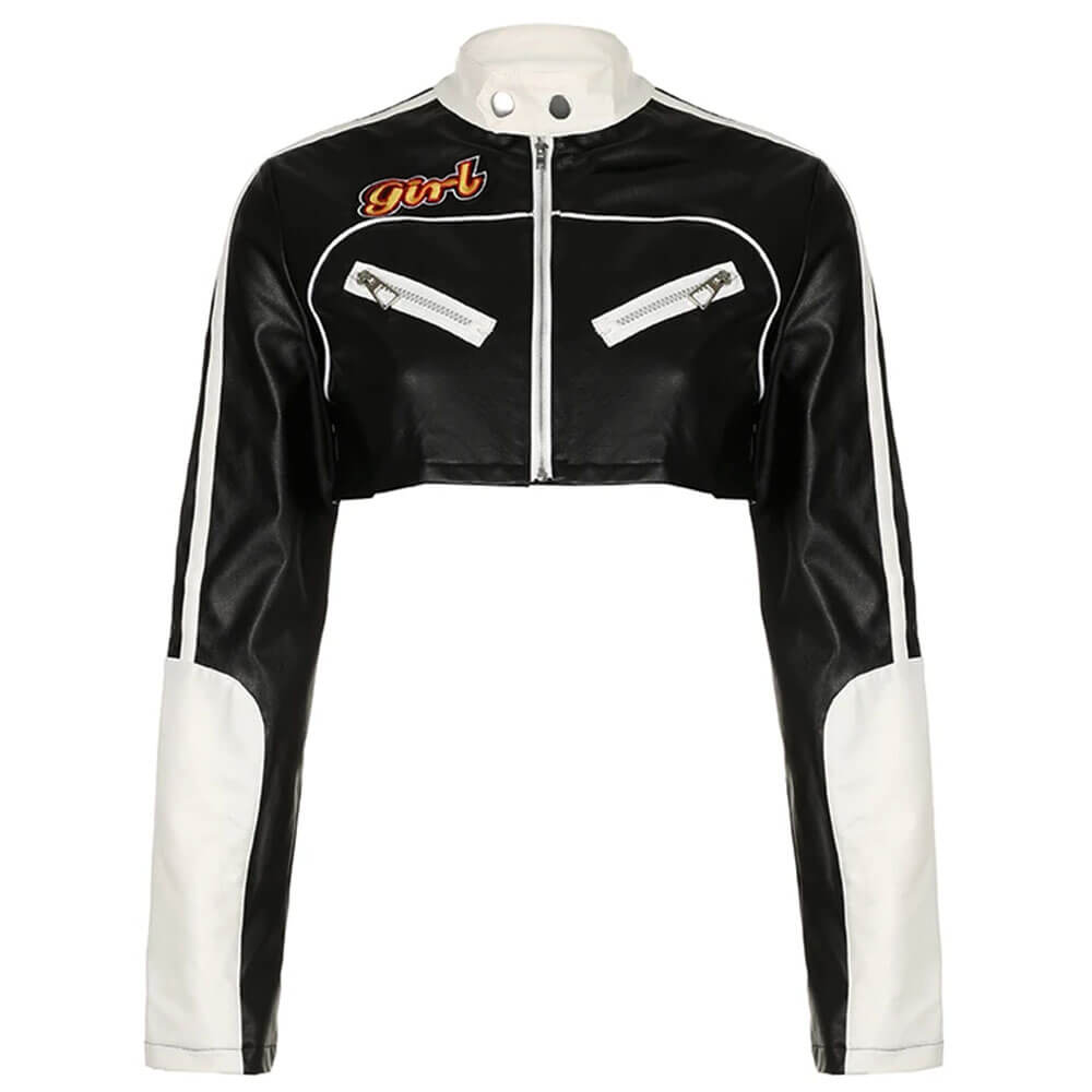 VILZSTUDIOS Cropped biker jacket in vegan leather