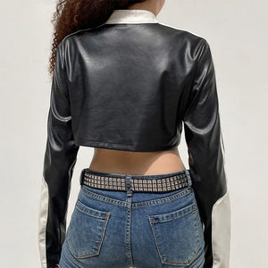 VILZSTUDIOS Cropped biker jacket in vegan leather
