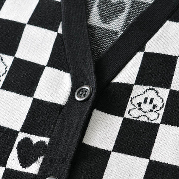 VILZSTUDIOS Trendy cropped checkerboard vest suitable for streetwear