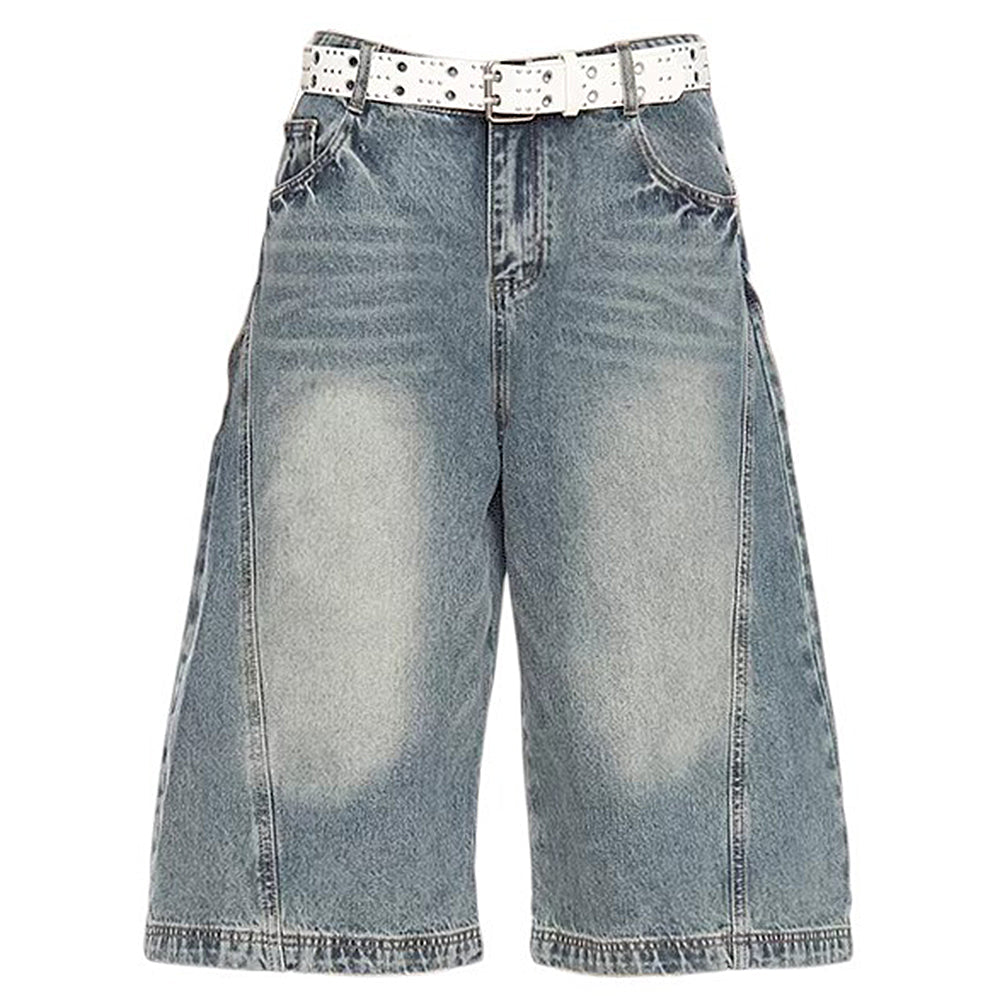 VILZSTUDIOS Wide leg jeans with a distressed vintage wash