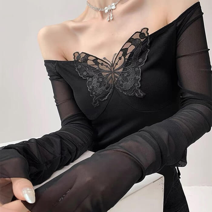 VILZSTUDIOS Stylish long sleeve top with cut out design