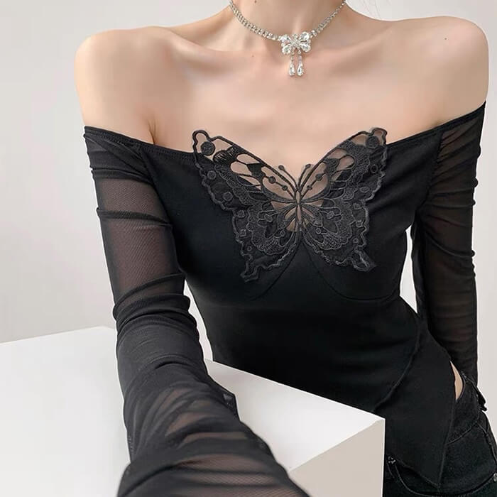 VILZSTUDIOS Stylish long sleeve top with cut out design
