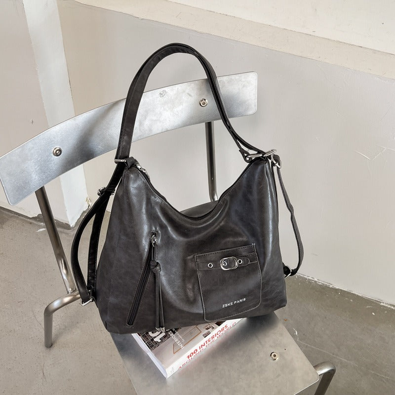 Decorative Buckle Hobo Bag