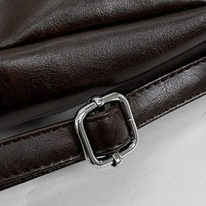 VILZSTUDIOS dark brown decorative buckle hobo bag