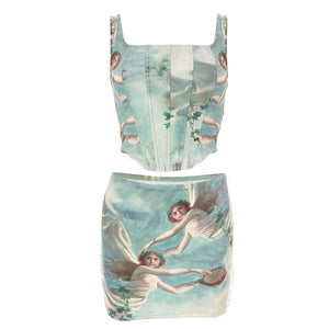 VILZSTUDIOS Stylish corset and skirt set for modern fashion