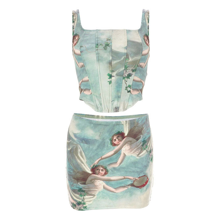 VILZSTUDIOS Stylish corset and skirt set for modern fashion