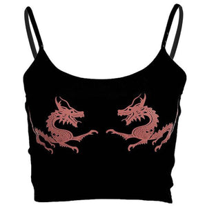 VILZSTUDIOS Dragon design slim fit tank top