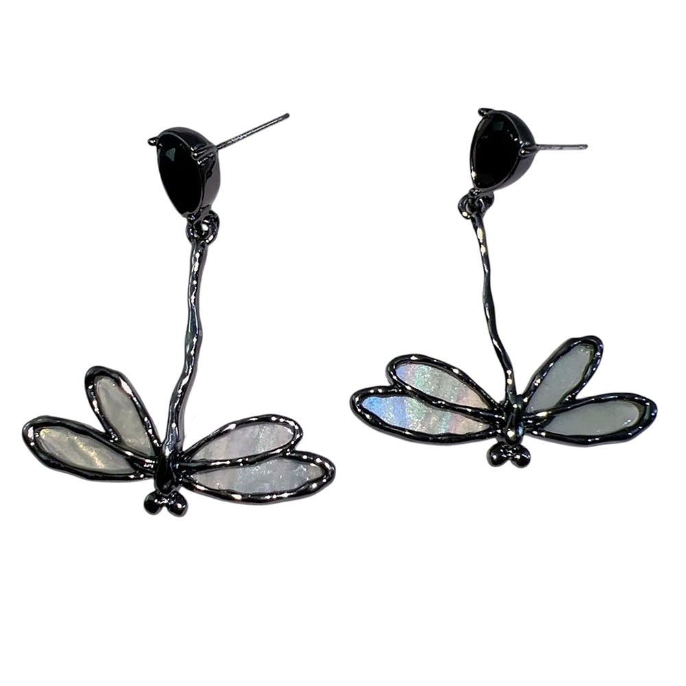 VILZSTUDIOS Stylish dragonfly earrings made from zinc alloy