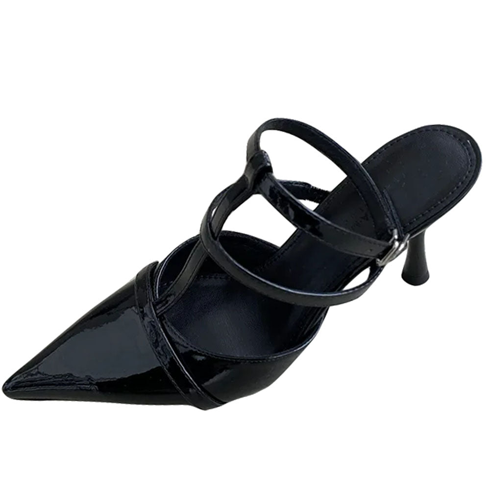 VILZSTUDIOS Stylish T-strap heels with pointed toe and stiletto heel