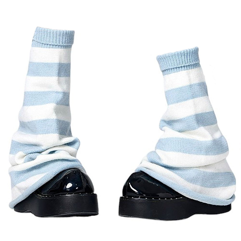 VILZSTUDIOS Striped leg warmers with wings and crisscross straps