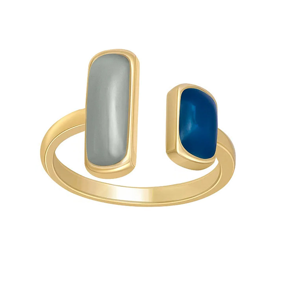 VILZSTUDIOS Stylish adjustable dual gemstone ring