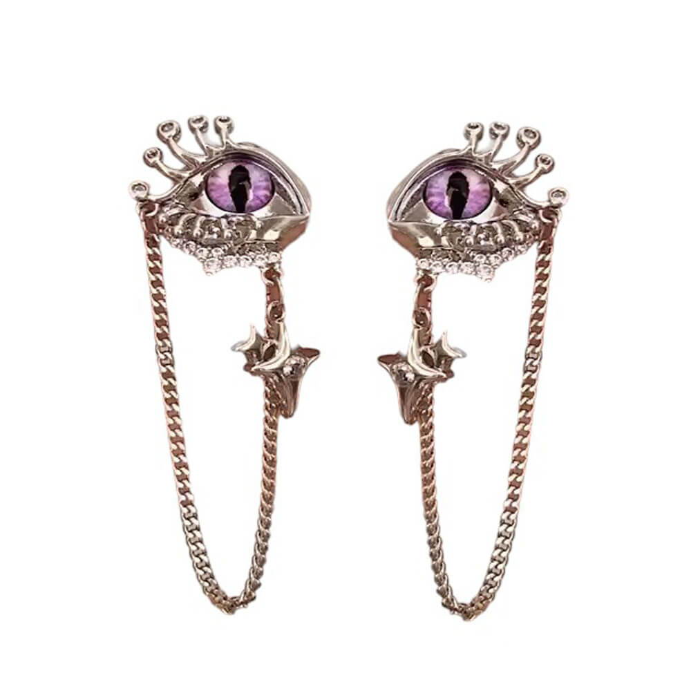 VILZSTUDIOS Unique earrings with eye design and chains