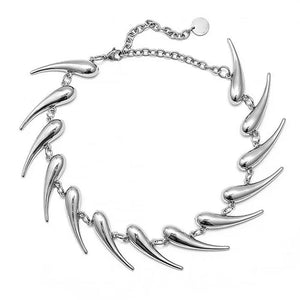 VILZSTUDIOS Stylish spike choker necklace in silver