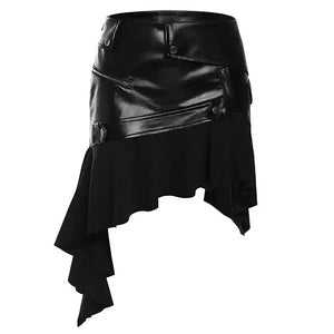 VILZSTUDIOS Asymmetric vegan leather skirt for streetwear fashion