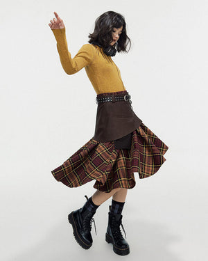 VILZSTUDIOS Edgy asymmetrical plaid skirt from VILZSTUDIOS