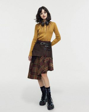 VILZSTUDIOS Edgy asymmetrical plaid skirt from VILZSTUDIOS