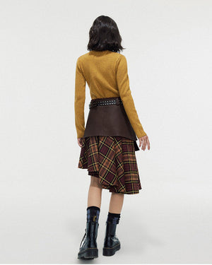 VILZSTUDIOS Edgy asymmetrical plaid skirt from VILZSTUDIOS