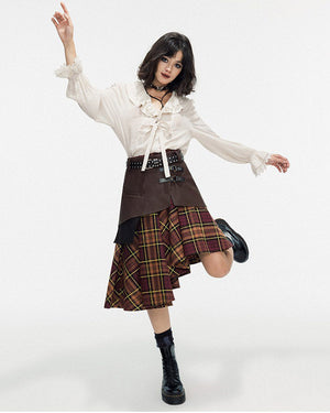 VILZSTUDIOS Edgy asymmetrical plaid skirt from VILZSTUDIOS