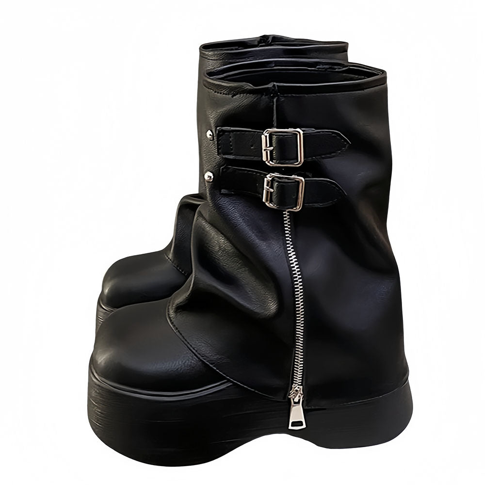 VILZSTUDIOS Stylish high shaft platform boots with buckles