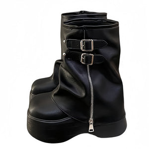 VILZSTUDIOS Stylish high shaft platform boots with buckles