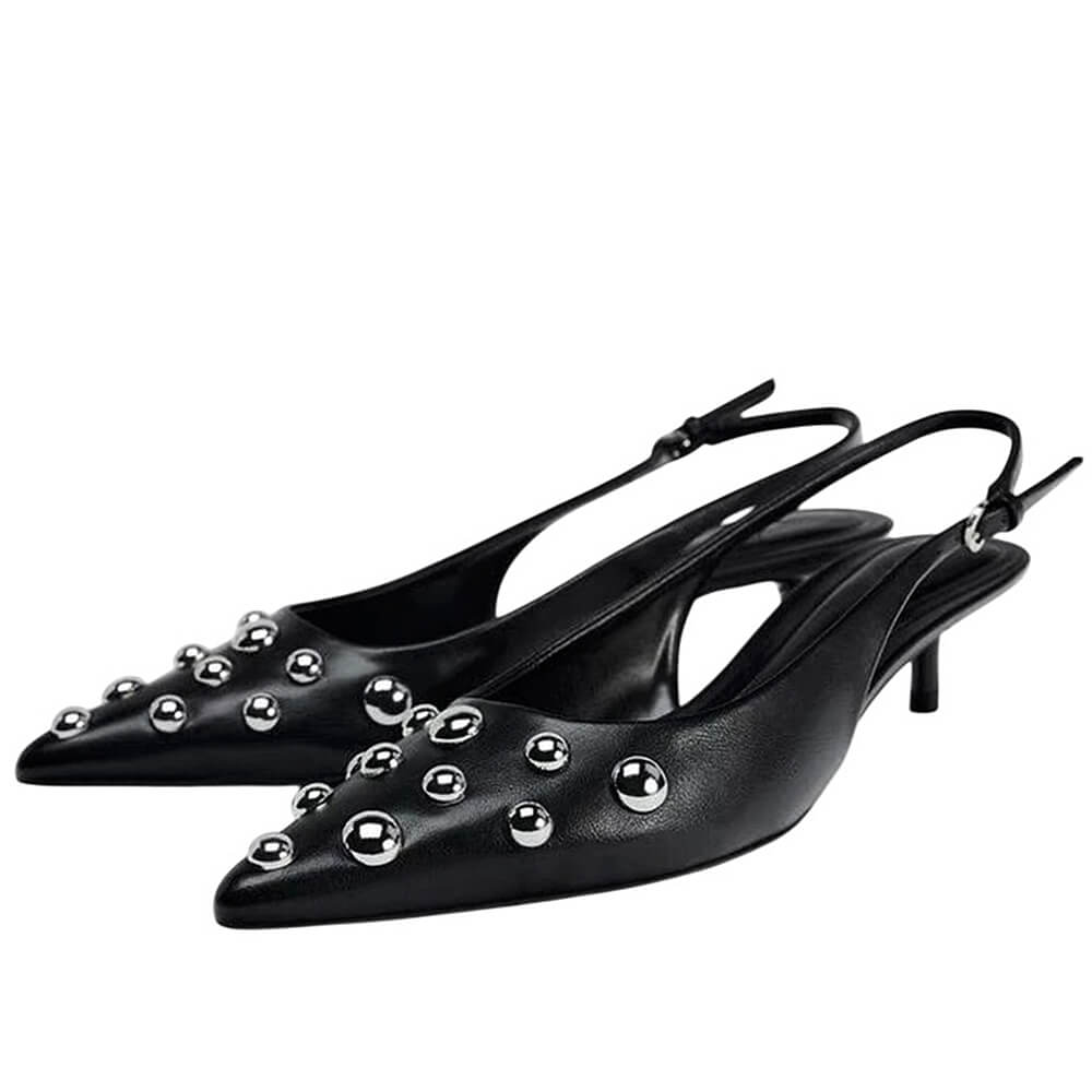 VILZSTUDIOS Stylish slingback heels with studded accents