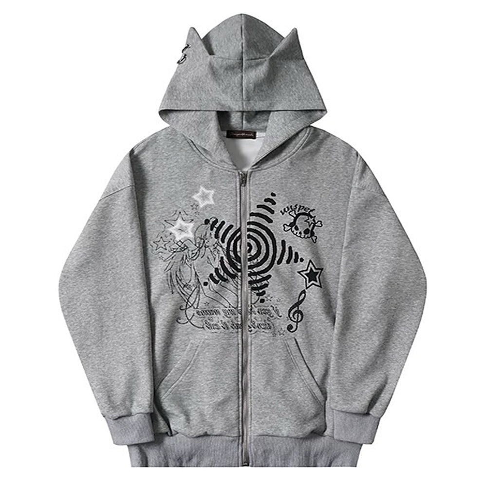 VILZSTUDIOS Stylish cut-out shoulder pullover sweatshirt
