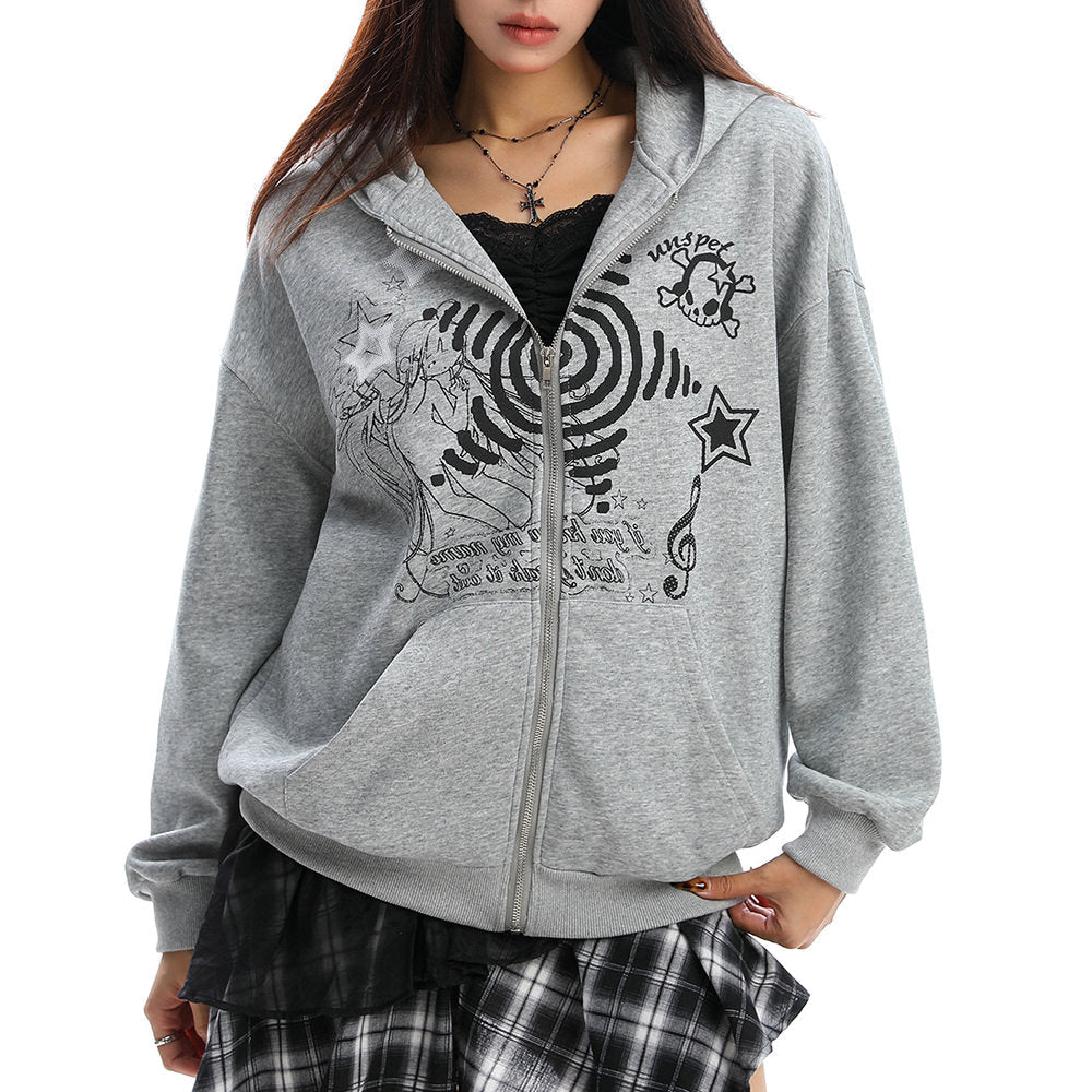 VILZSTUDIOS Stylish cut-out shoulder pullover sweatshirt