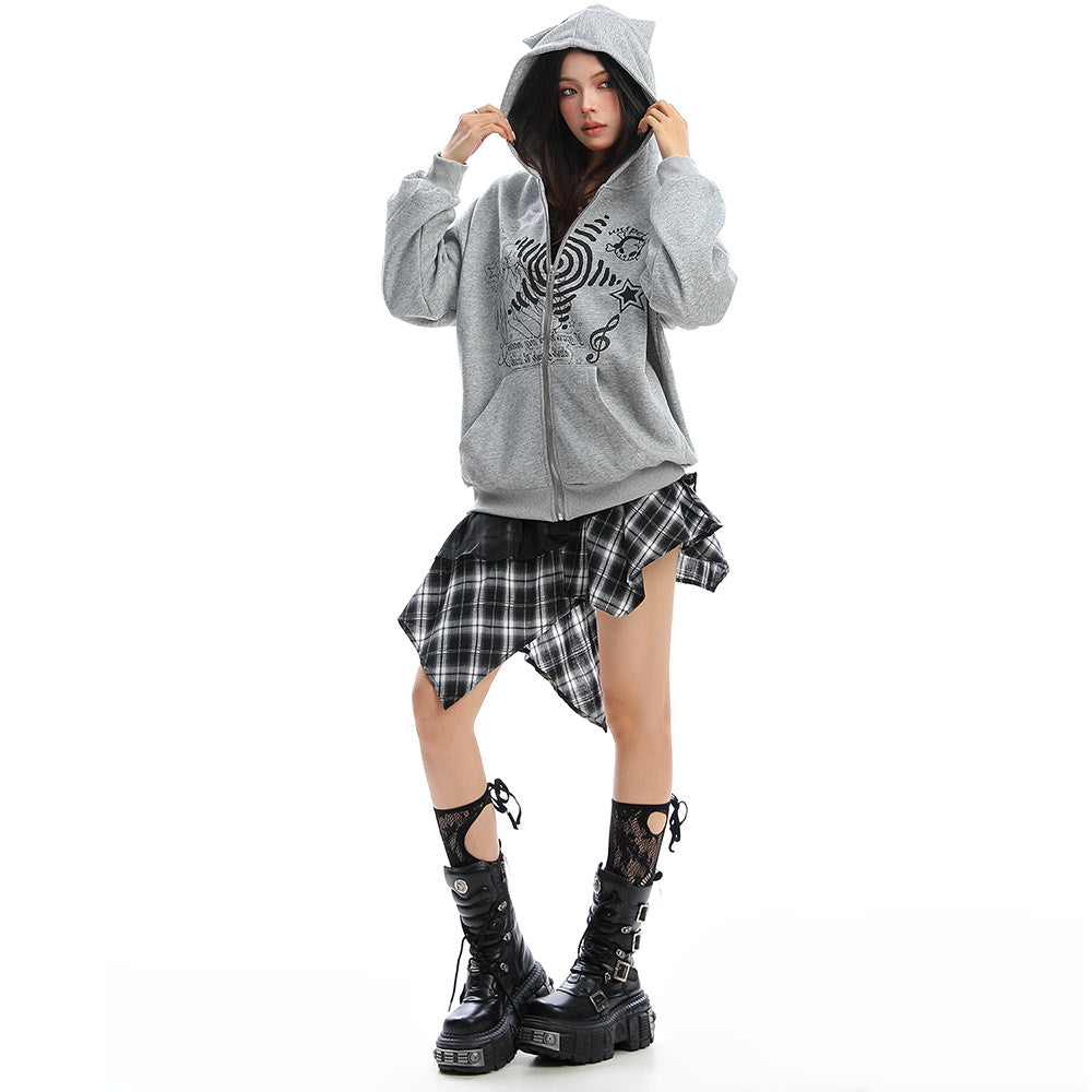VILZSTUDIOS Stylish cut-out shoulder pullover sweatshirt