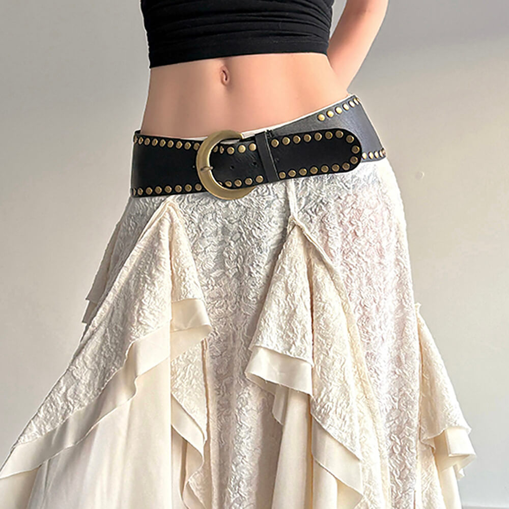 VILZSTUDIOS Vegan leather belt with double rivets