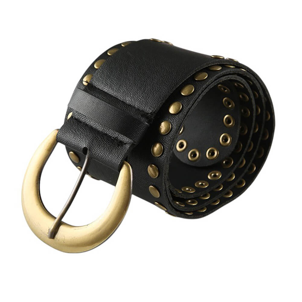 VILZSTUDIOS Vegan leather belt with double rivets