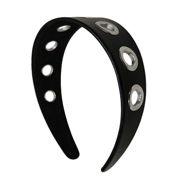 VILZSTUDIOS Edgy eyelet headband with silver grommet details