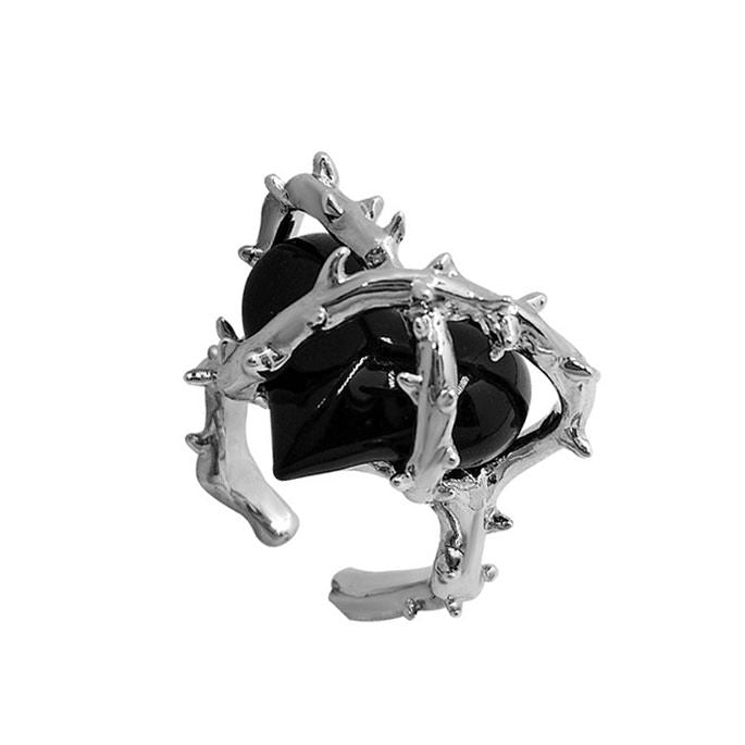 VILZSTUDIOS Adjustable barbed wire heart ring