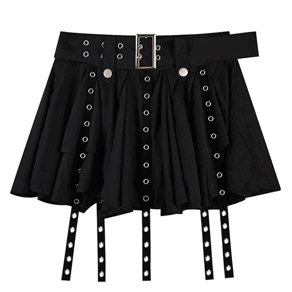 VILZSTUDIOS Edgy layered high-waist mini skirt for fashion enthusiasts