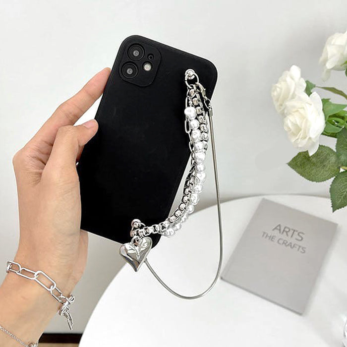 VILZSTUDIOS Stylish phone case with pearl chain design