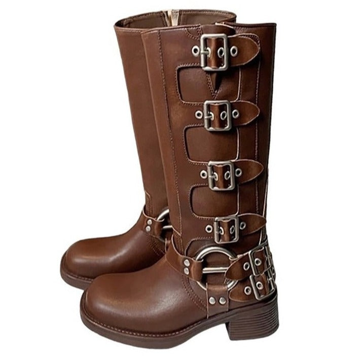 VILZSTUDIOS Edgy Sleaze Buckle Ankle Boots