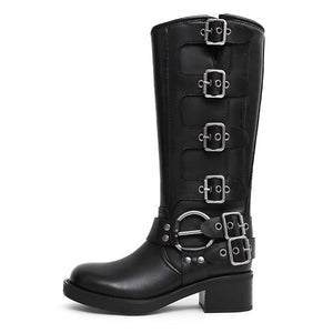 VILZSTUDIOS Edgy Sleaze Buckle Ankle Boots