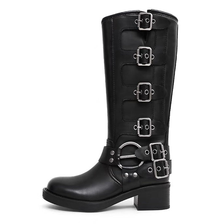 VILZSTUDIOS Edgy Sleaze Buckle Ankle Boots