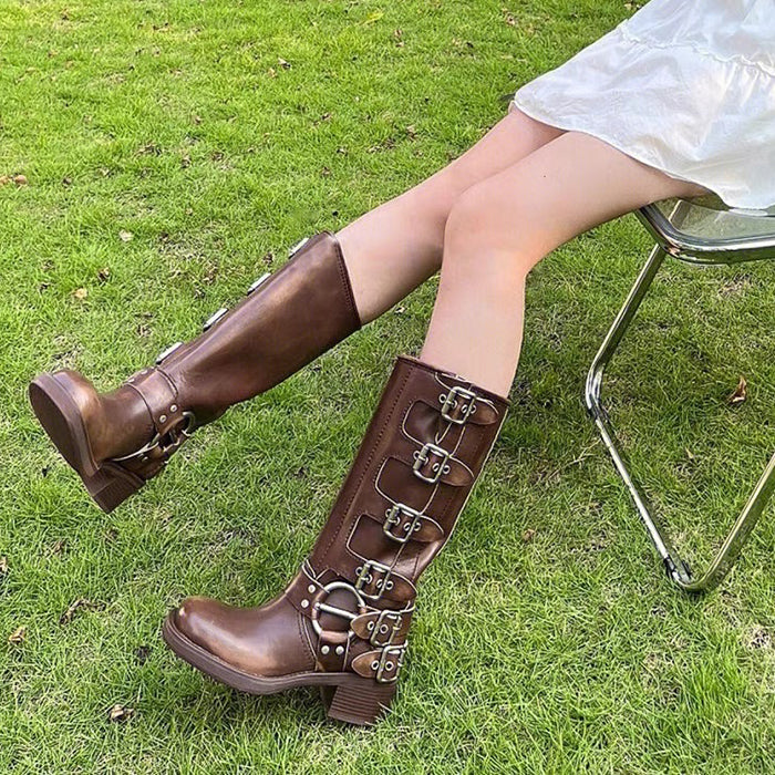 VILZSTUDIOS Edgy Sleaze Buckle Ankle Boots