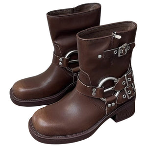 VILZSTUDIOS Edgy Sleaze Buckled Motorcycle Boots product image