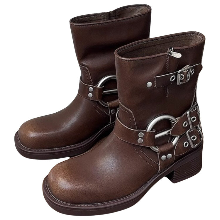 VILZSTUDIOS Edgy Sleaze Buckled Motorcycle Boots product image