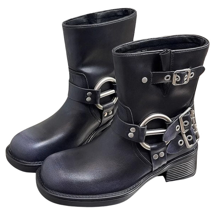 VILZSTUDIOS Edgy Sleaze Buckled Motorcycle Boots product image