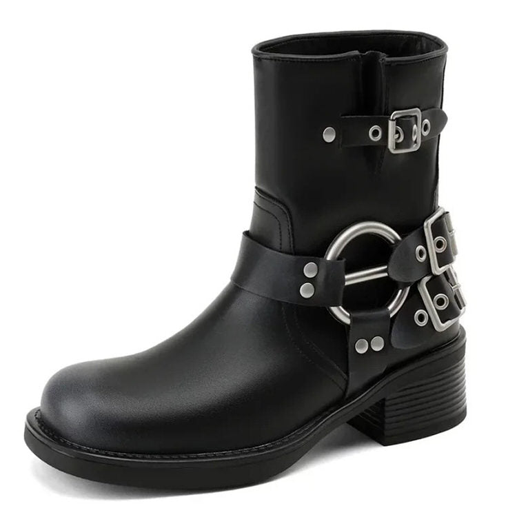 VILZSTUDIOS Edgy Sleaze Buckled Motorcycle Boots product image