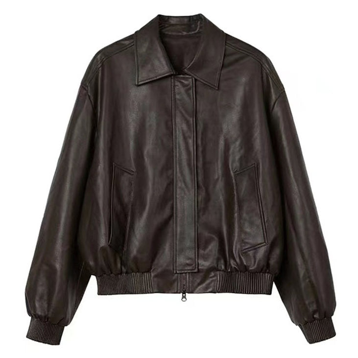 VILZSTUDIOS Leather bomber jacket for streetwear fashion