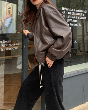 VILZSTUDIOS Leather bomber jacket for streetwear fashion