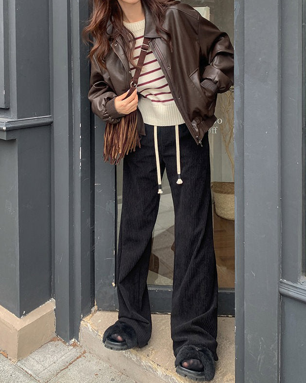 VILZSTUDIOS Leather bomber jacket for streetwear fashion