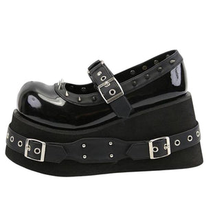 VILZSTUDIOS Stylish platform boots with spikes and glossy finish