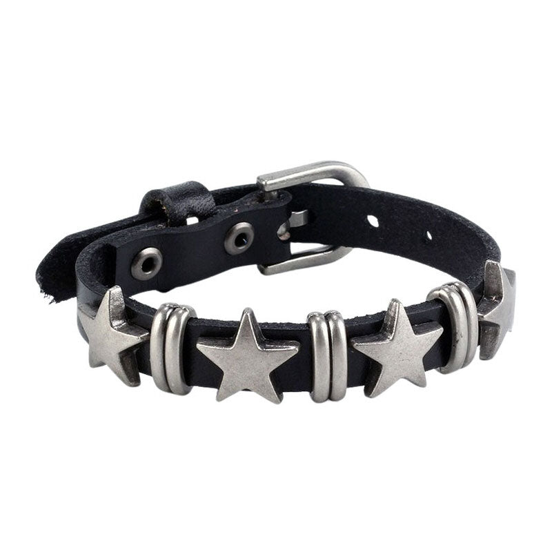 VILZSTUDIOS Stylish leather bracelet with star charm