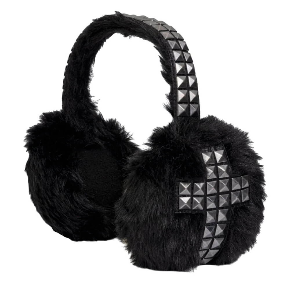 VILZSTUDIOS Fashionable faux fur earmuffs with studded design