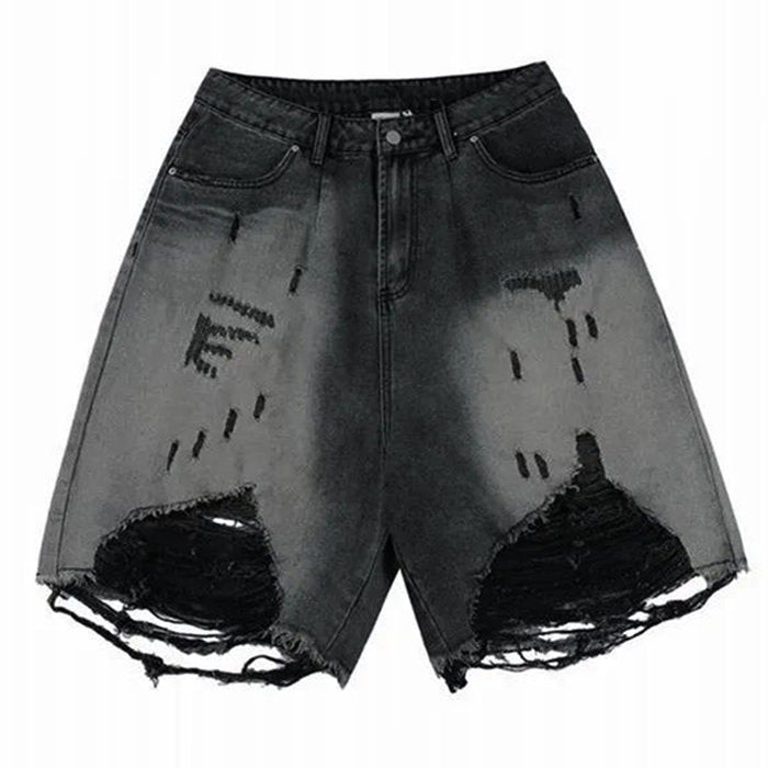 VILZSTUDIOS Denim shorts with a ripped design for a trendy look